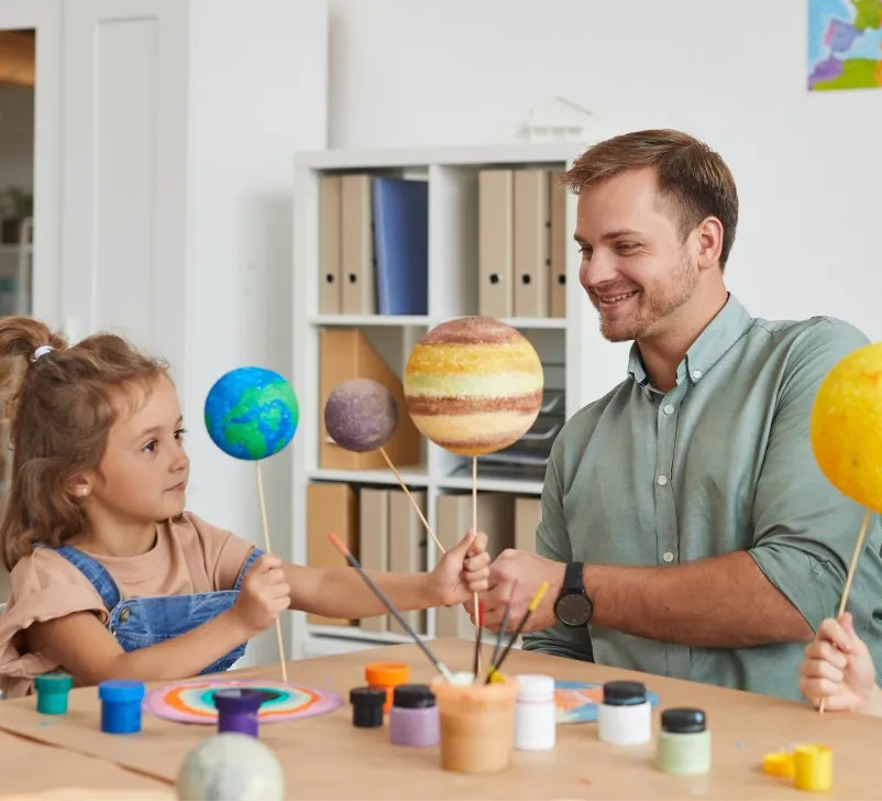 Parent and child taking the HeroType quiz together